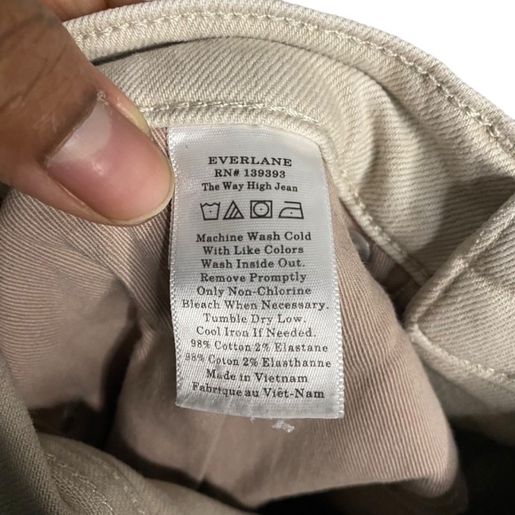 Everlane Women's Tan The Way High Frayed Hem Denim Jeans - Picture 5 of 7